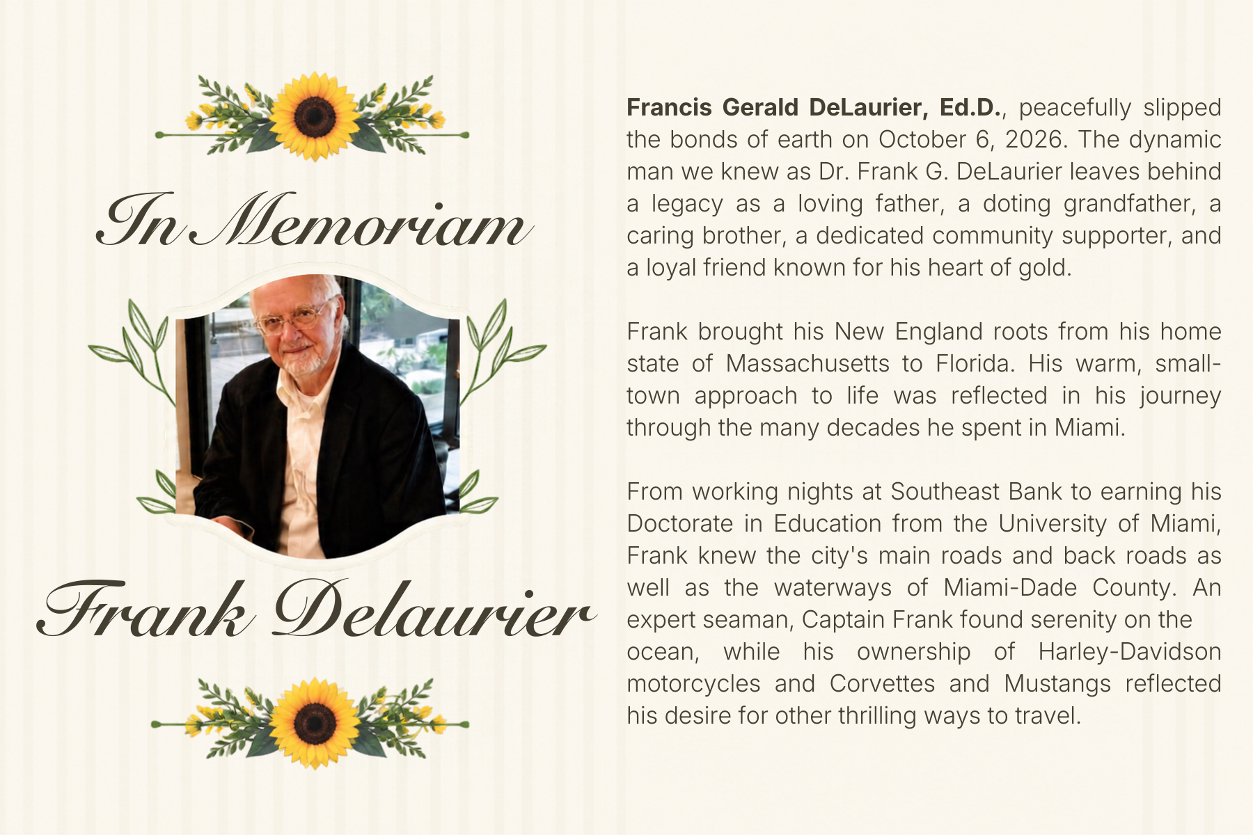 Frank Delaurier In Memoriam – pt 1